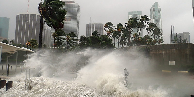 High Waves Hitting A Shoreline